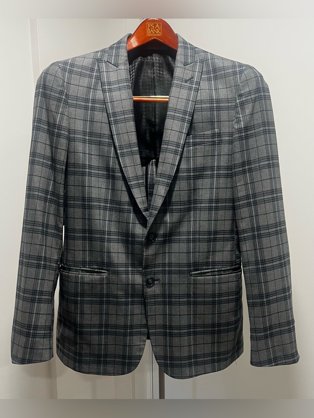 John Varvatos Gray Plaid Sport Coat